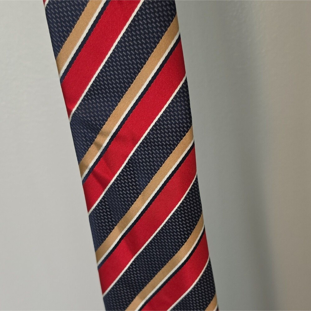 Colours Alexander Julian Mens Neck Tie Red Blue Gold Diagonal Stripes